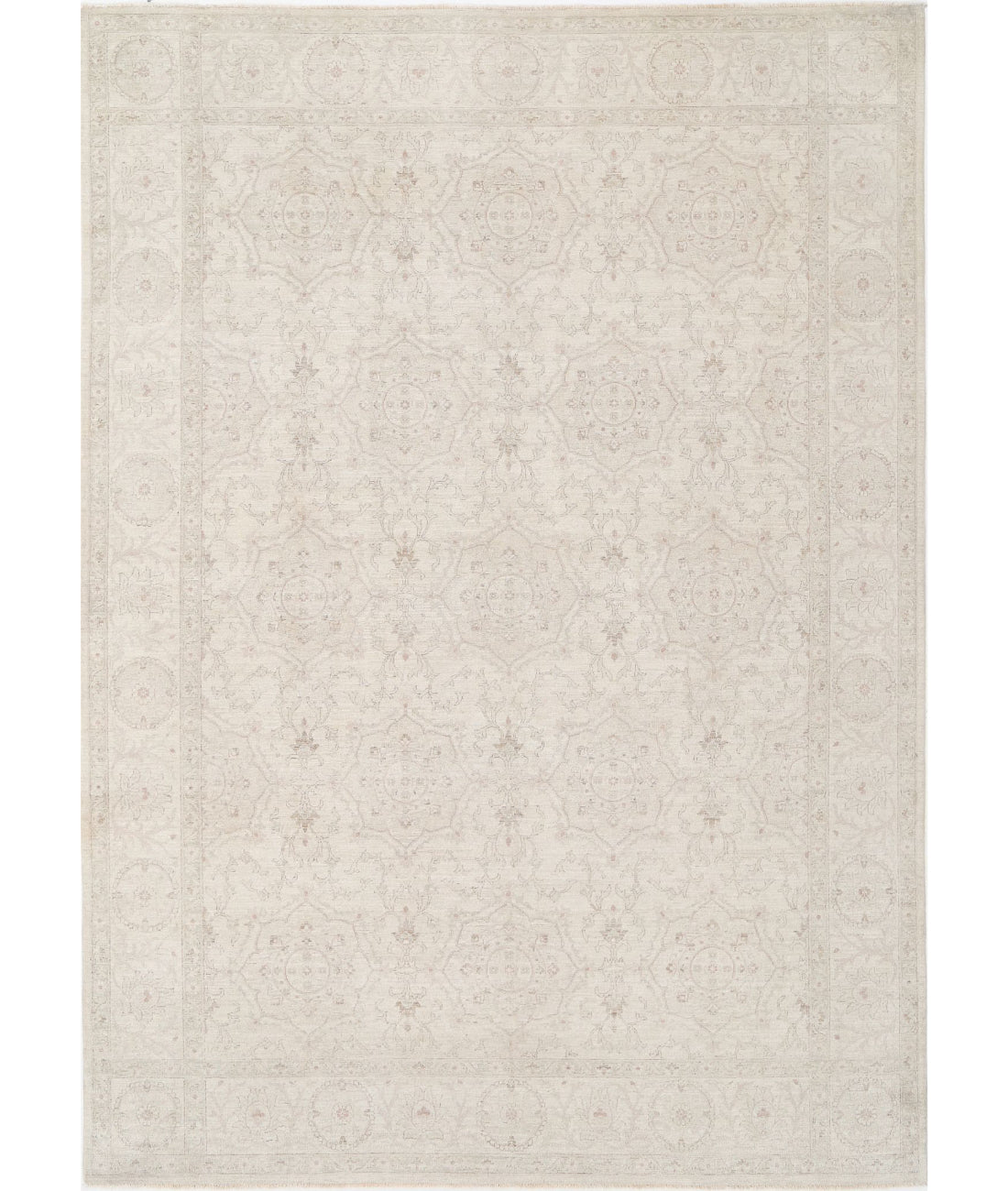 Serenity 9'11'' X 13'7'' Hand-Knotted Wool Rug 9'11'' x 13'7'' (298 X 408) / Ivory / Grey