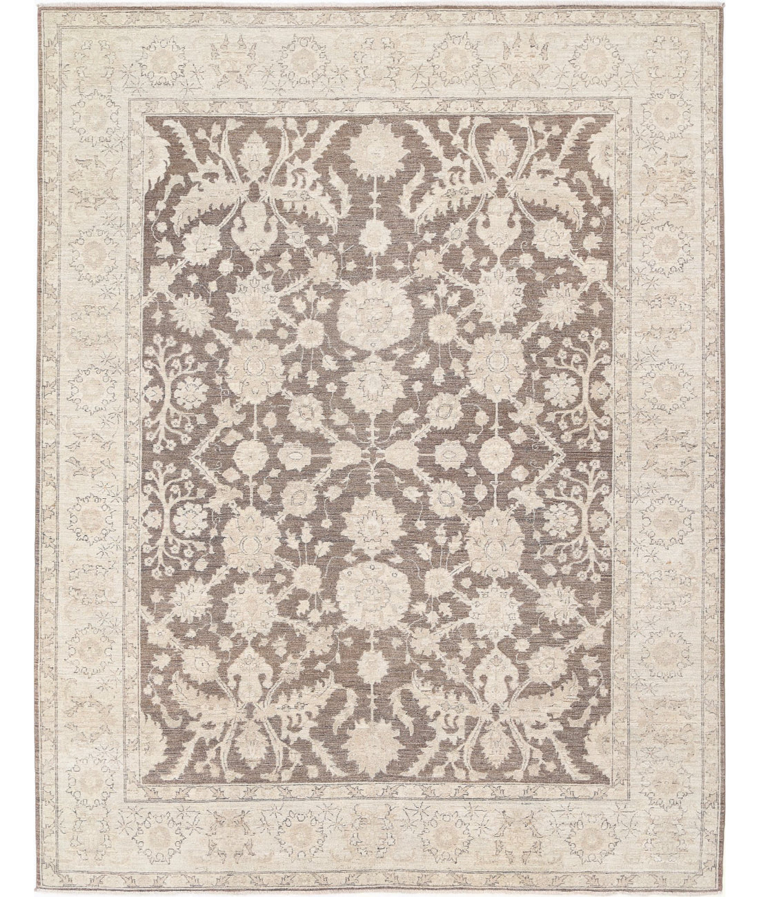 Serenity 7'11'' X 10'1'' Hand-Knotted Wool Rug 7'11'' x 10'1'' (238 X 303) / Brown / Ivory