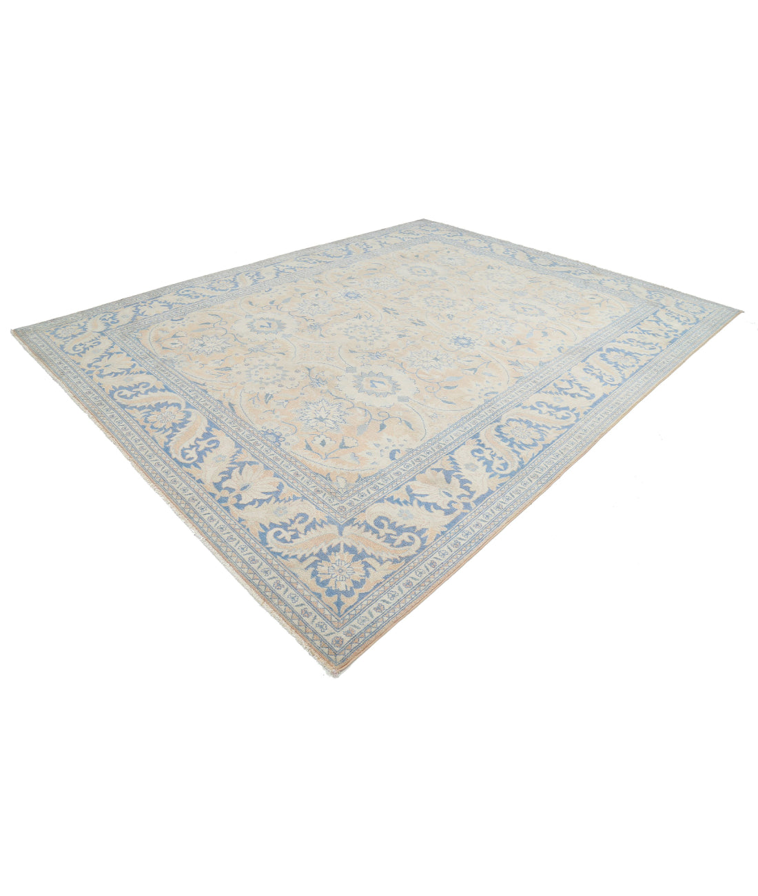Serenity 9'9'' X 12'6'' Hand-Knotted Wool Rug 9'9'' x 12'6'' (293 X 375) / Peach / Blue