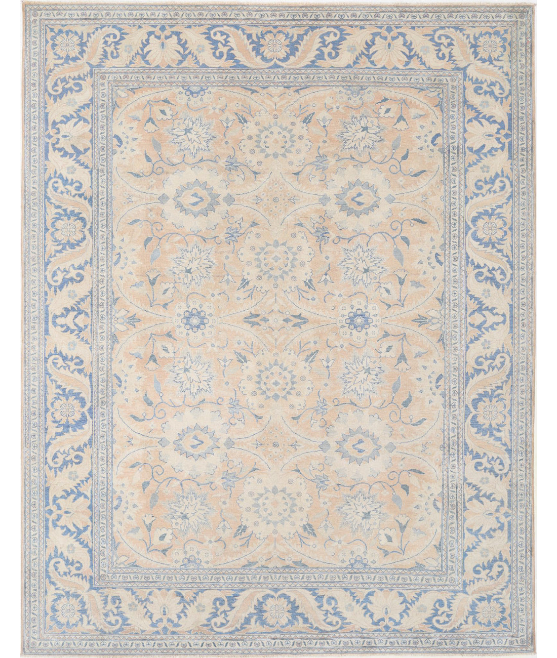 Serenity 9'9'' X 12'6'' Hand-Knotted Wool Rug 9'9'' x 12'6'' (293 X 375) / Peach / Blue
