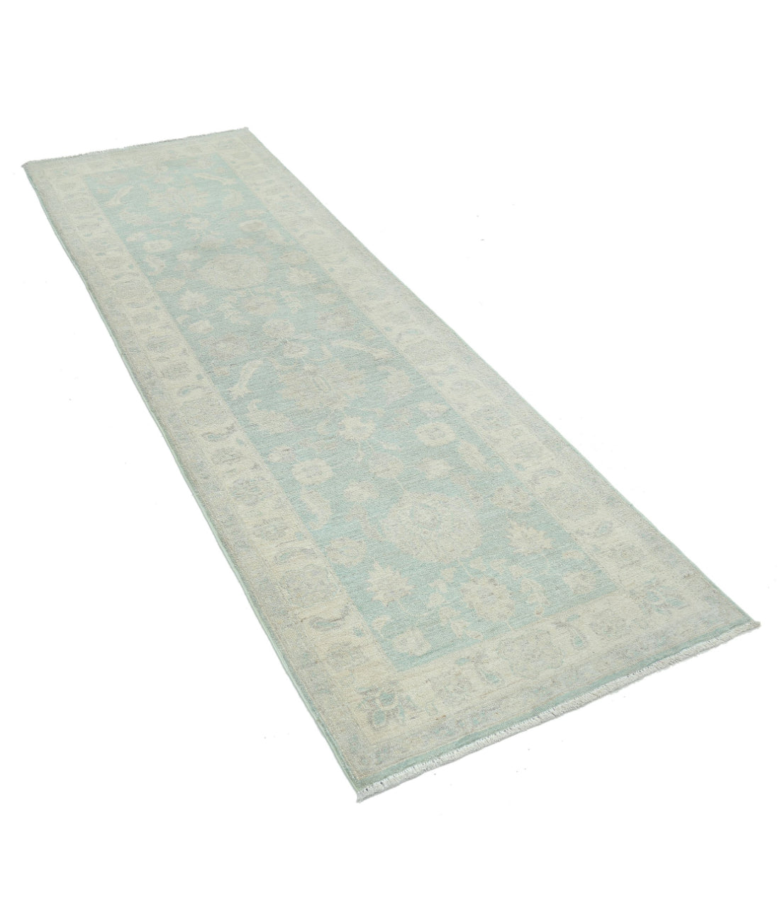 Serenity 2'7'' X 8'0'' Hand-Knotted Wool Rug 2'7'' x 8'0'' (78 X 240) / Green / Ivory