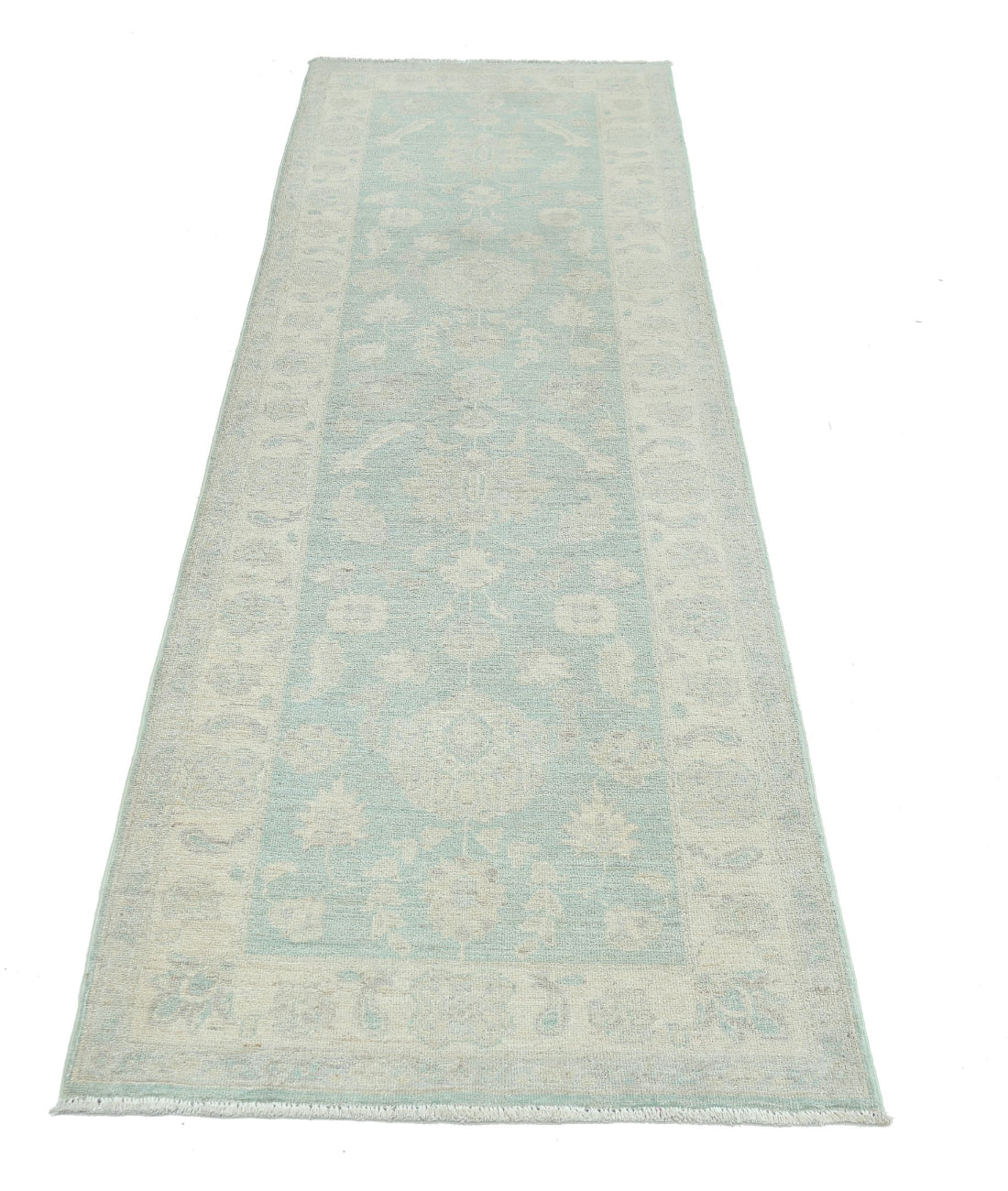 Serenity 2'7'' X 8'0'' Hand-Knotted Wool Rug 2'7'' x 8'0'' (78 X 240) / Green / Ivory