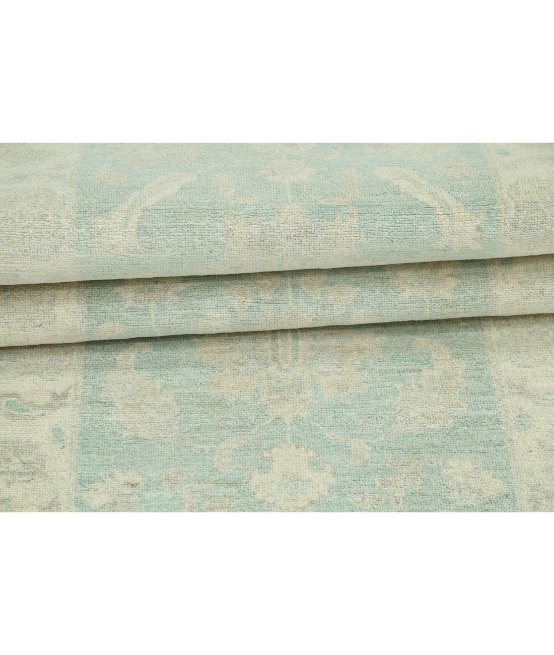 Serenity 2'7'' X 8'0'' Hand-Knotted Wool Rug 2'7'' x 8'0'' (78 X 240) / Green / Ivory