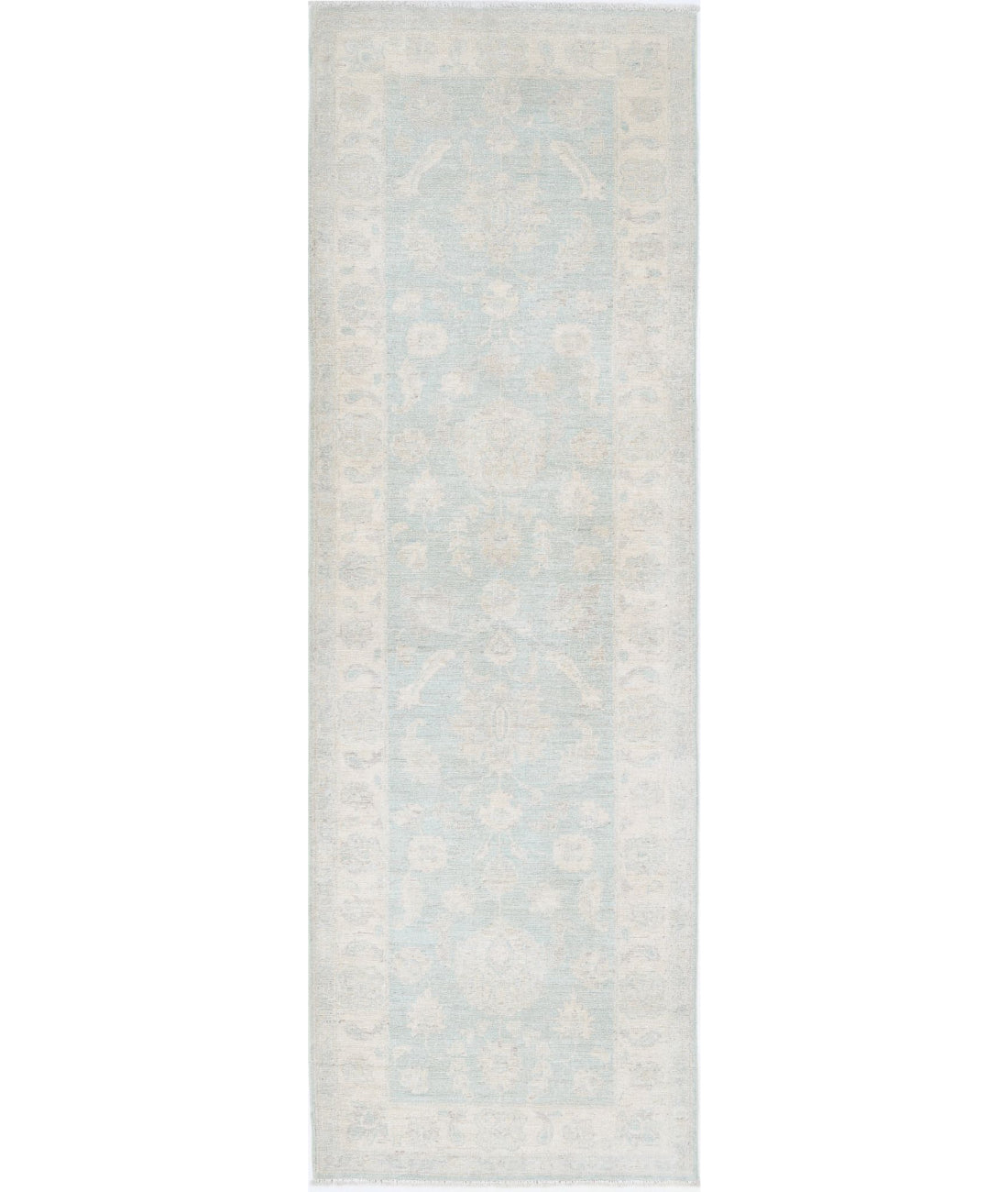 Serenity 2'7'' X 8'0'' Hand-Knotted Wool Rug 2'7'' x 8'0'' (78 X 240) / Green / Ivory