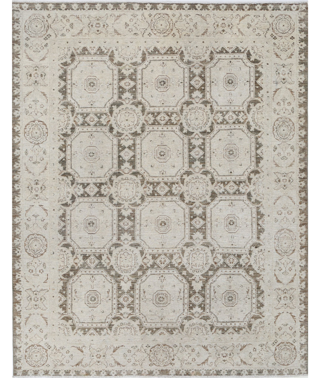 Serenity 6'6'' X 8'6'' Hand-Knotted Wool Rug 6'6'' x 8'6'' (195 X 255) / Brown / Ivory