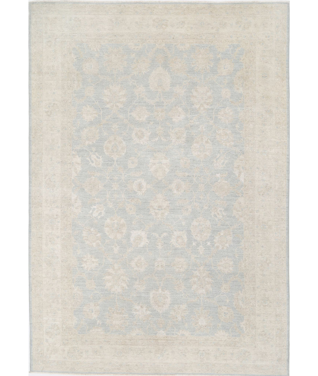 Serenity 7'10'' X 11'3'' Hand-Knotted Wool Rug 7'10'' x 11'3'' (235 X 338) / Blue / Ivory