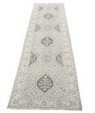 Serenity 2'6'' X 9'5'' Hand-Knotted Wool Rug 2'6'' x 9'5'' (75 X 283) / Grey / Ivory