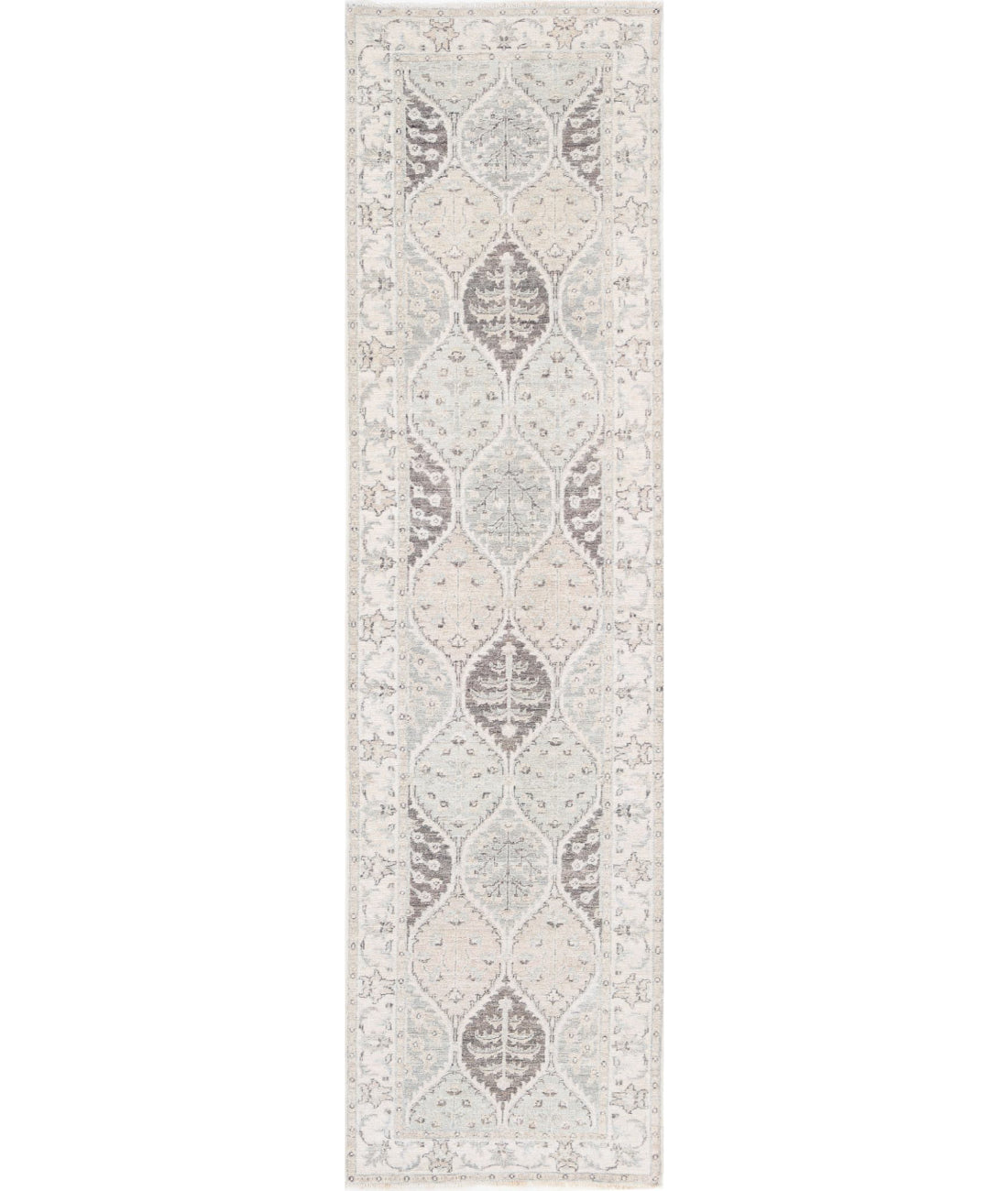 Serenity 2'6'' X 9'5'' Hand-Knotted Wool Rug 2'6'' x 9'5'' (75 X 283) / Grey / Ivory