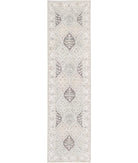 Serenity 2'6'' X 9'5'' Hand-Knotted Wool Rug 2'6'' x 9'5'' (75 X 283) / Grey / Ivory