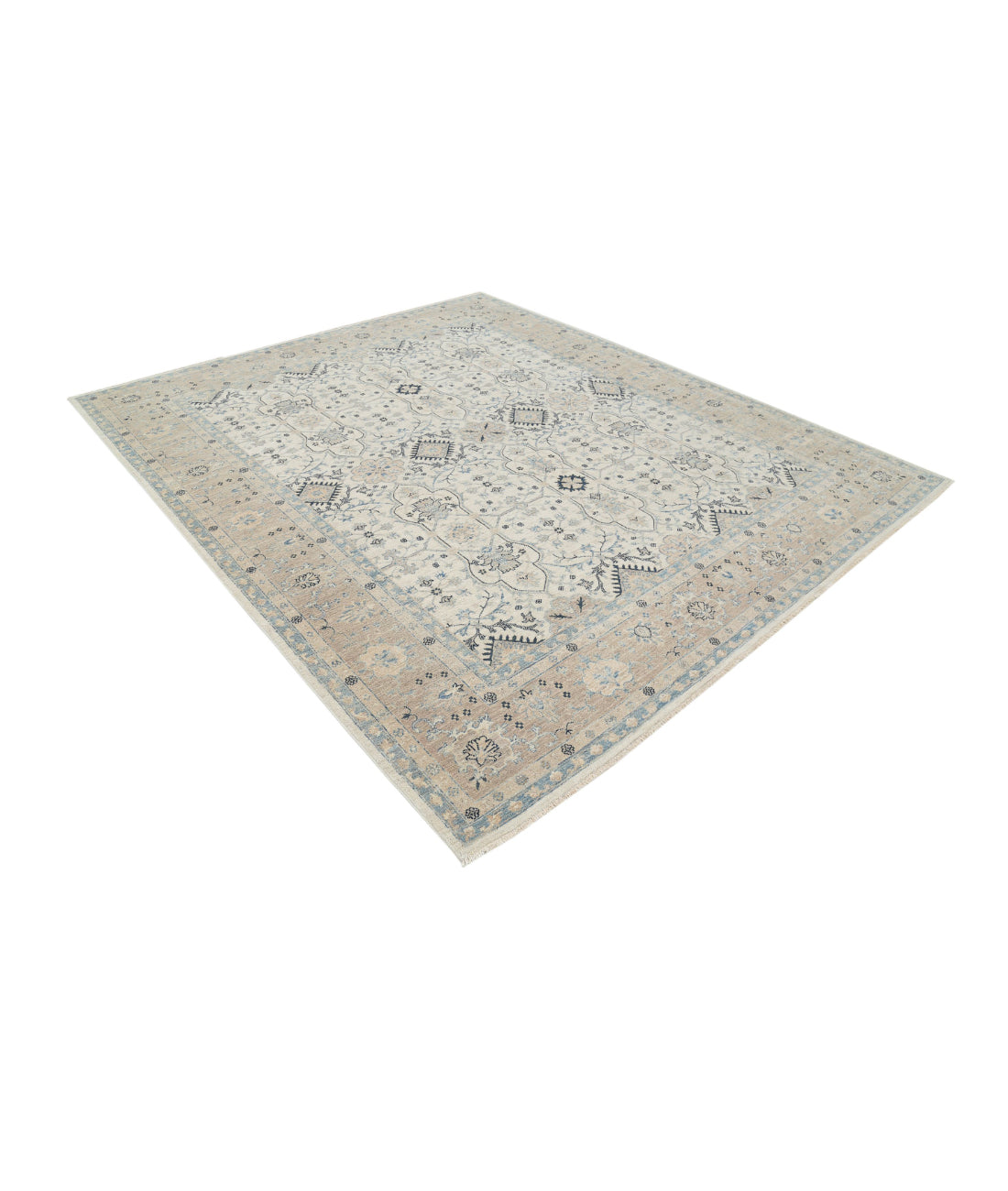 Serenity 8'0'' X 9'5'' Hand-Knotted Wool Rug 8'0'' x 9'5'' (240 X 283) / Ivory / Taupe