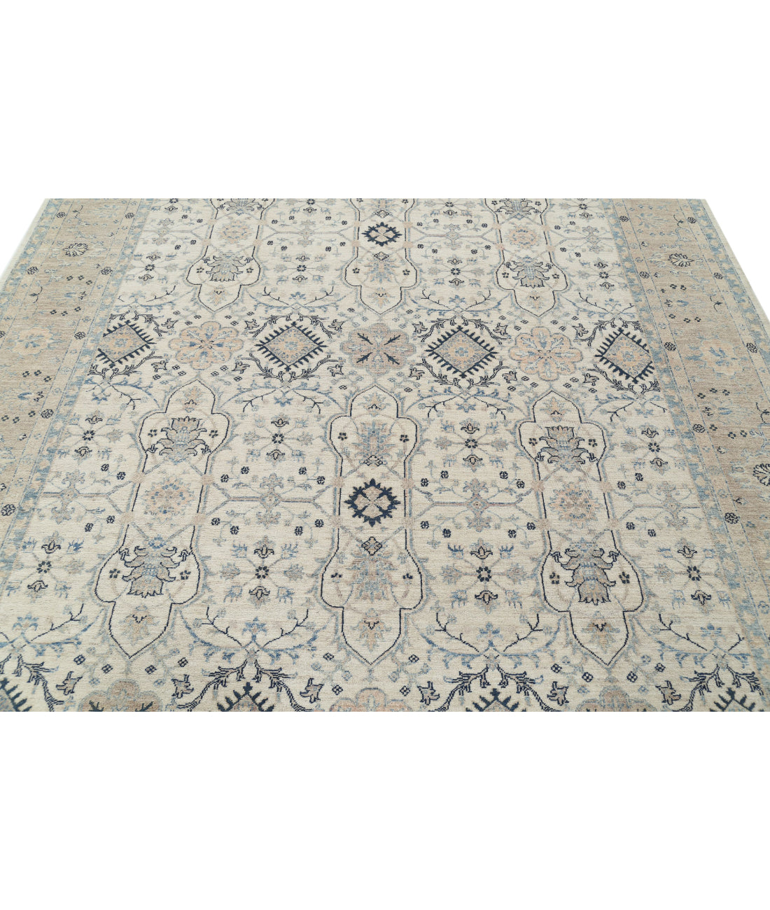 Serenity 8'0'' X 9'5'' Hand-Knotted Wool Rug 8'0'' x 9'5'' (240 X 283) / Ivory / Taupe