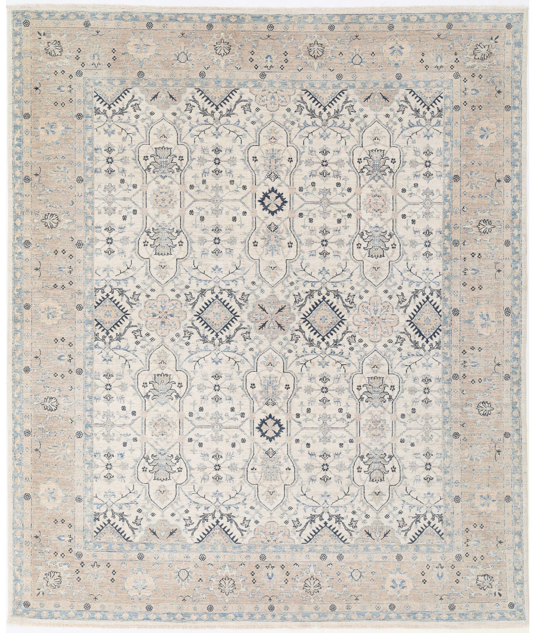 Serenity 8'0'' X 9'5'' Hand-Knotted Wool Rug 8'0'' x 9'5'' (240 X 283) / Ivory / Taupe