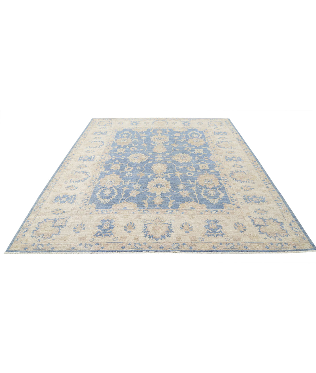 Serenity 8'1'' X 9'9'' Hand-Knotted Wool Rug 8'1'' x 9'9'' (243 X 293) / Blue / Ivory