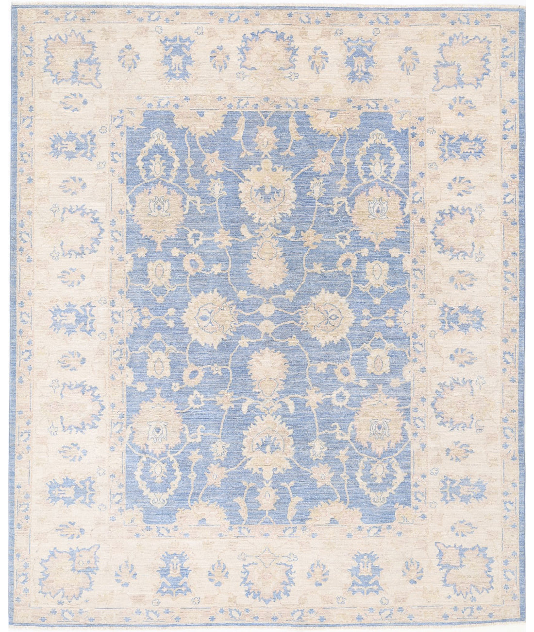 Serenity 8'1'' X 9'9'' Hand-Knotted Wool Rug 8'1'' x 9'9'' (243 X 293) / Blue / Ivory