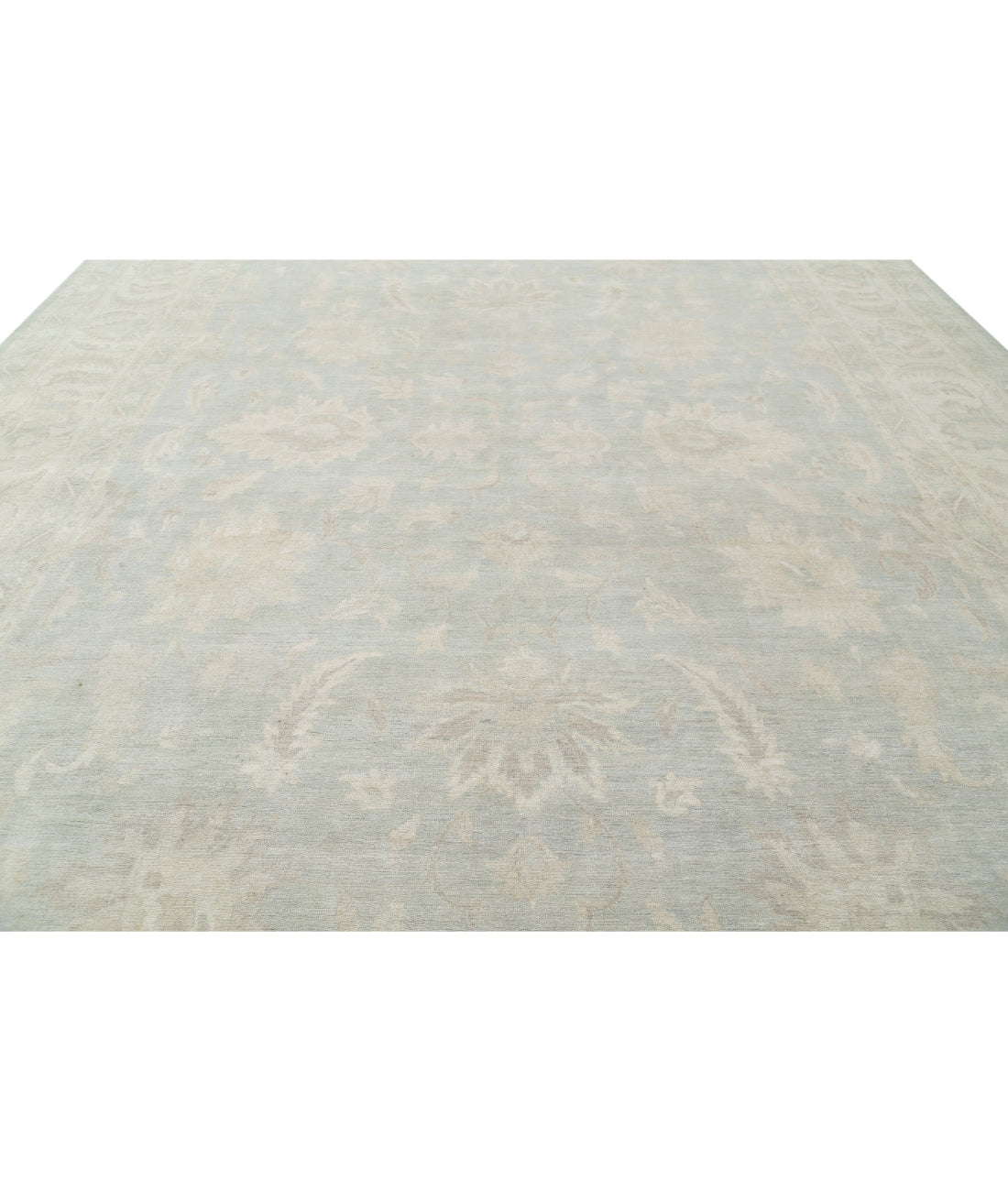 Serenity 13'2'' X 20'6'' Hand-Knotted Wool Rug 13'2'' x 20'6'' (395 X 615) / Green / Ivory