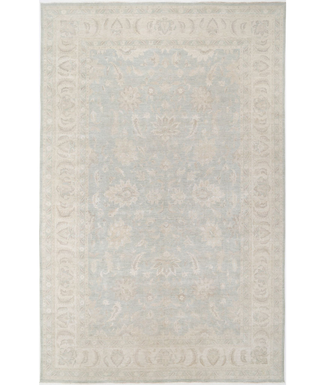 Serenity 13'2'' X 20'6'' Hand-Knotted Wool Rug 13'2'' x 20'6'' (395 X 615) / Green / Ivory