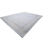 Serenity 14'1'' X 18'9'' Hand-Knotted Wool Rug 14'1'' x 18'9'' (423 X 563) / Blue / Ivory