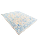 Serenity 7'8'' X 9'5'' Hand-Knotted Wool Rug 7'8'' x 9'5'' (230 X 283) / Peach / Blue