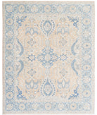 Serenity 7'8'' X 9'5'' Hand-Knotted Wool Rug 7'8'' x 9'5'' (230 X 283) / Peach / Blue