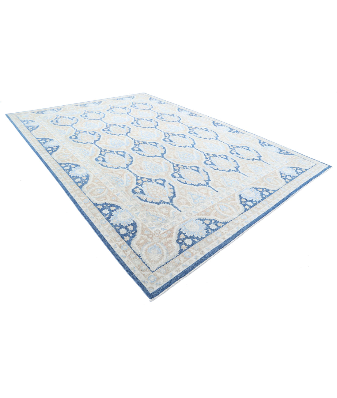 Serenity 9'8'' X 13'7'' Hand-Knotted Wool Rug 9'8'' x 13'7'' (290 X 408) / Blue / Gold