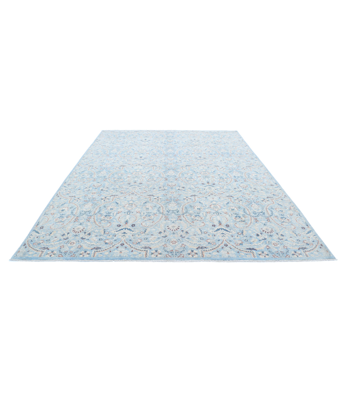 Serenity 8'9'' X 11'7'' Hand-Knotted Wool Rug 8'9'' x 11'7'' (263 X 348) / Teal / Teal