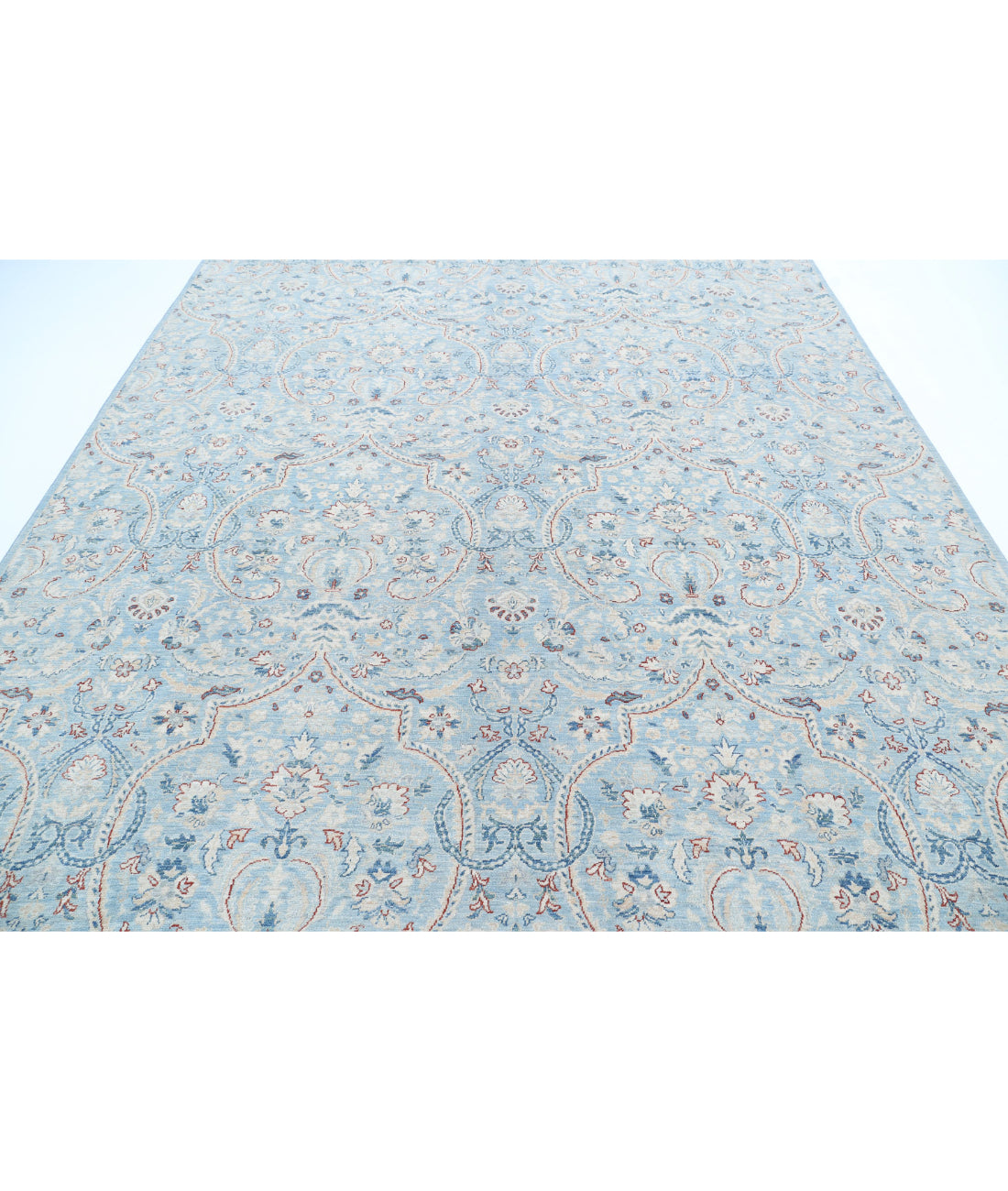 Serenity 8'9'' X 11'7'' Hand-Knotted Wool Rug 8'9'' x 11'7'' (263 X 348) / Teal / Teal