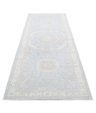 Mamluk 3'5'' X 9'5'' Hand-Knotted Wool Rug 3'5'' x 9'5'' (103 X 283) / Teal / Ivory