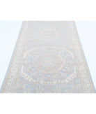 Mamluk 3'5'' X 9'5'' Hand-Knotted Wool Rug 3'5'' x 9'5'' (103 X 283) / Teal / Ivory