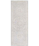 Mamluk 3'5'' X 9'5'' Hand-Knotted Wool Rug 3'5'' x 9'5'' (103 X 283) / Teal / Ivory