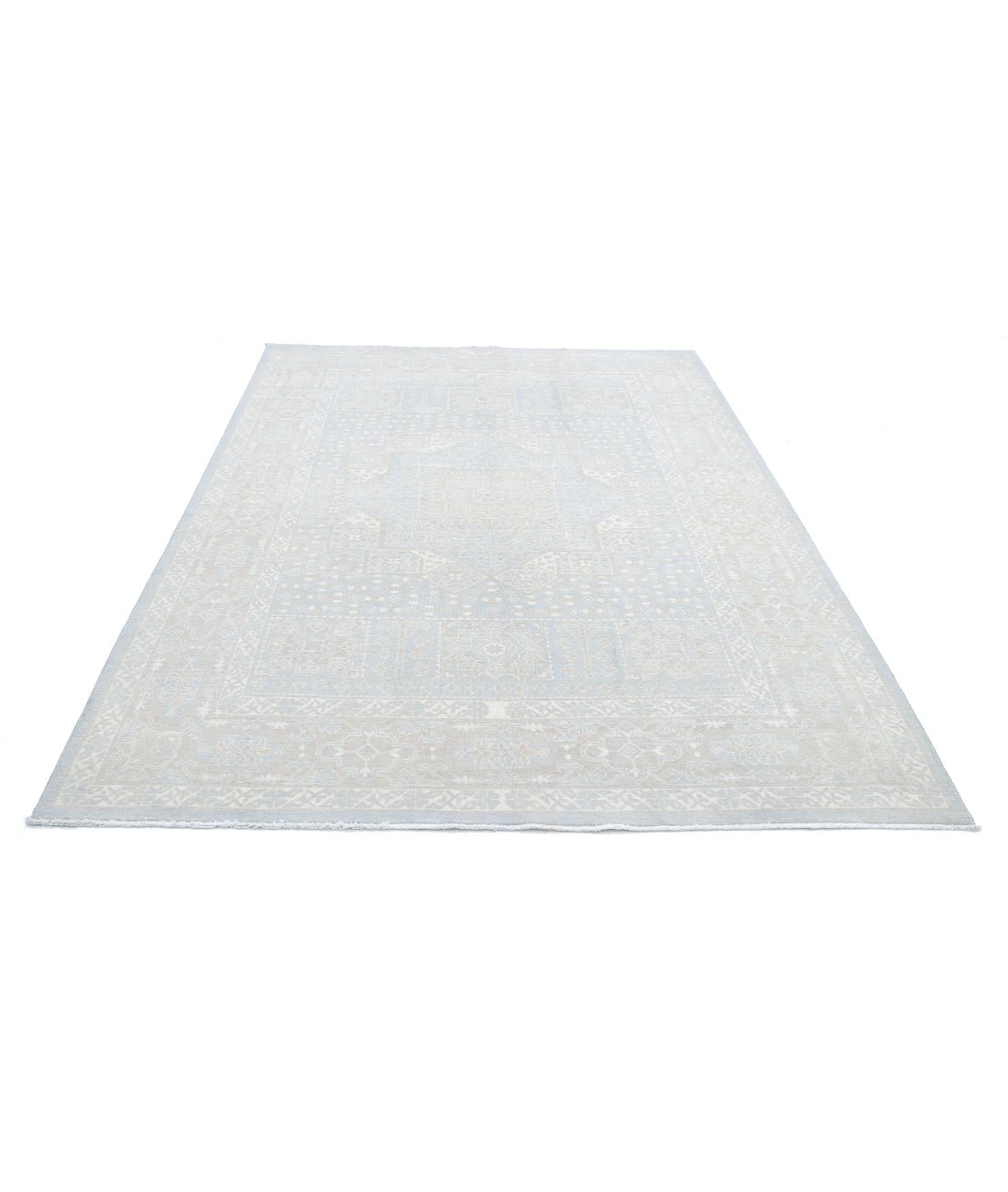 Mamluk 6'0'' X 8'11'' Hand-Knotted Wool Rug 6'0'' x 8'11'' (180 X 268) / Grey / Ivory