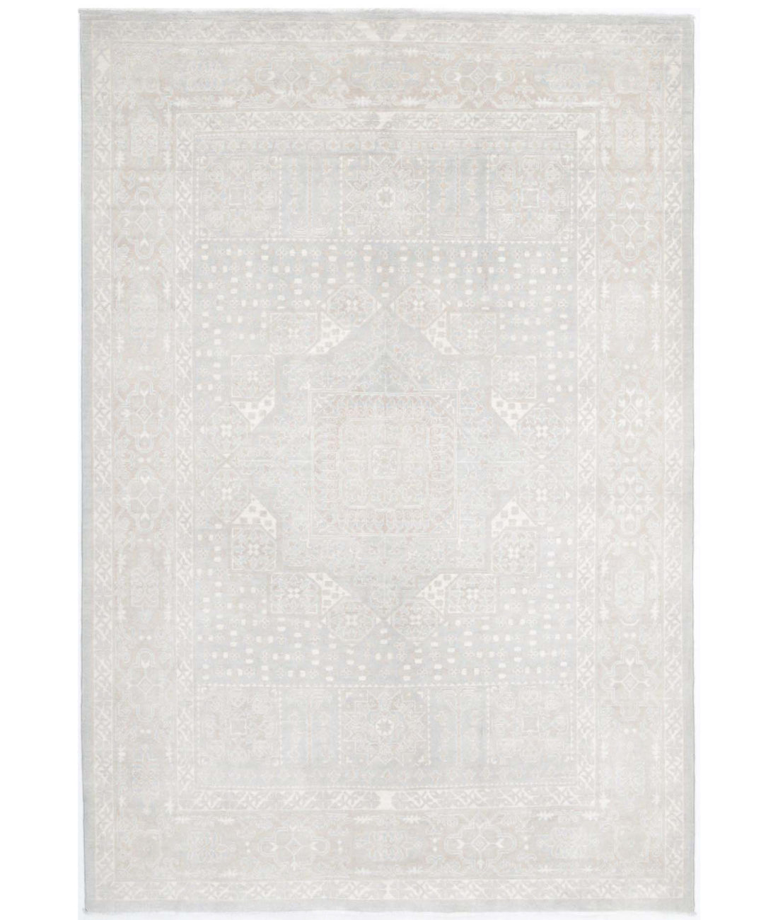 Mamluk 6'0'' X 8'11'' Hand-Knotted Wool Rug 6'0'' x 8'11'' (180 X 268) / Grey / Ivory