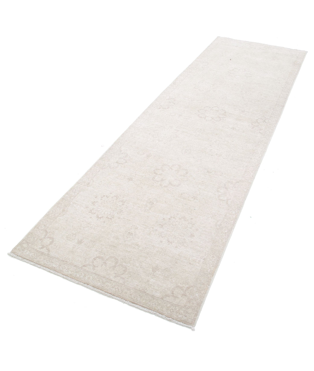 Serenity 3'0'' X 9'10'' Hand-Knotted Wool Rug 3'0'' x 9'10'' (90 X 295) / Ivory / Grey