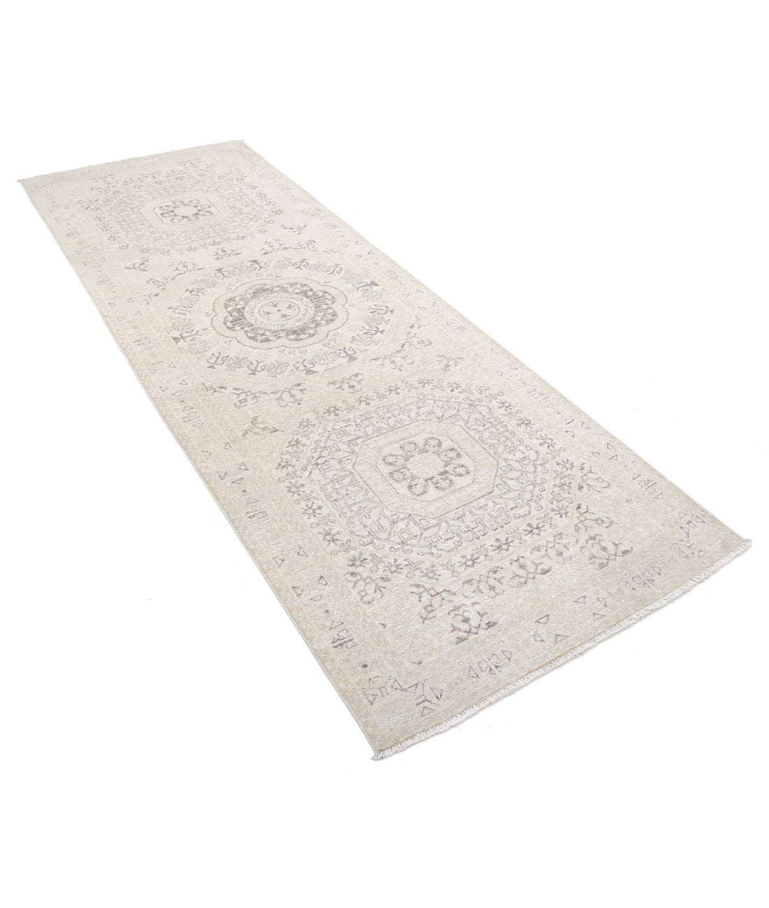 Mamluk 3'5'' X 9'5'' Hand-Knotted Wool Rug 3'5'' x 9'5'' (103 X 283) / Beige / Taupe