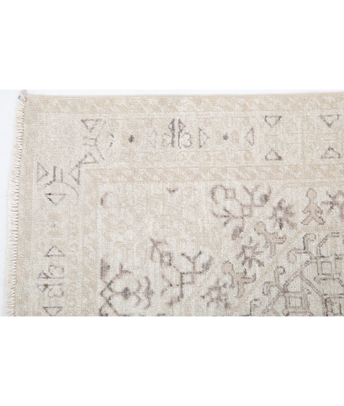 Mamluk 3'5'' X 9'5'' Hand-Knotted Wool Rug 3'5'' x 9'5'' (103 X 283) / Beige / Taupe