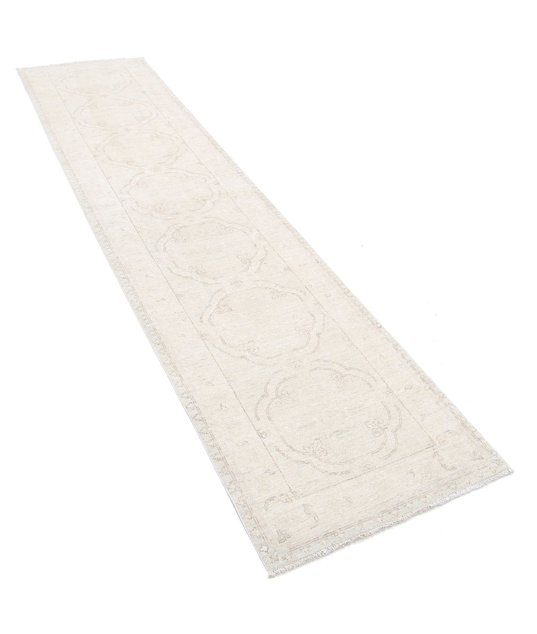 Serenity 2'4'' X 10'2'' Hand-Knotted Wool Rug 2'4'' x 10'2'' (70 X 305) / Ivory / Taupe