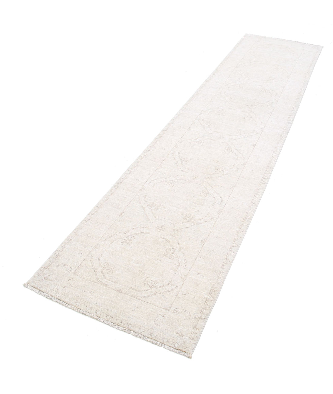 Serenity 2'4'' X 10'2'' Hand-Knotted Wool Rug 2'4'' x 10'2'' (70 X 305) / Ivory / Taupe