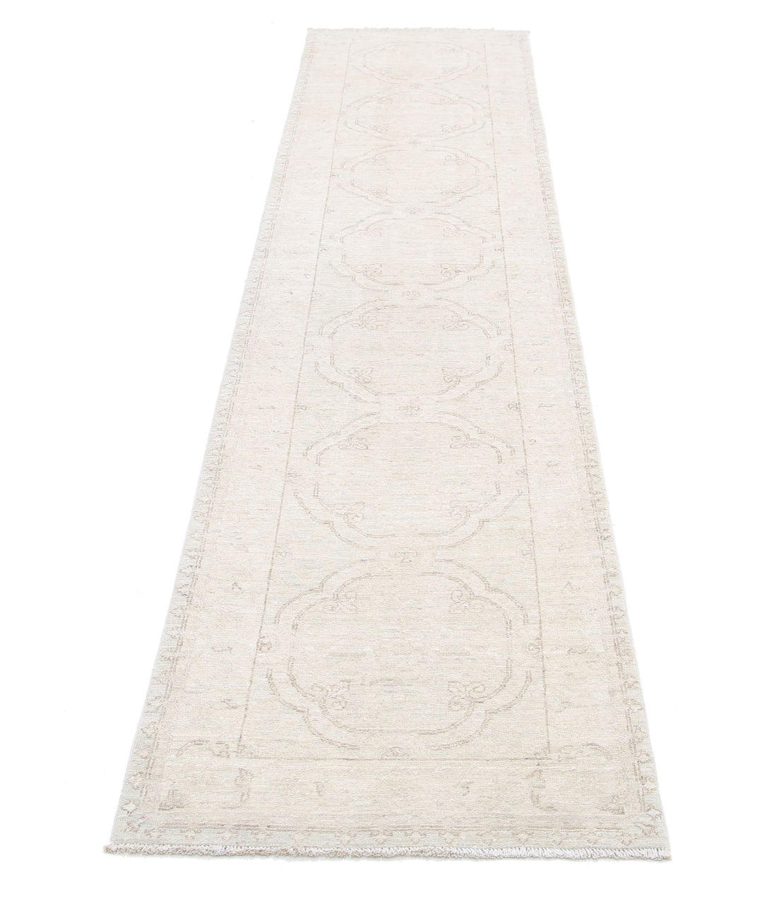 Serenity 2'4'' X 10'2'' Hand-Knotted Wool Rug 2'4'' x 10'2'' (70 X 305) / Ivory / Taupe