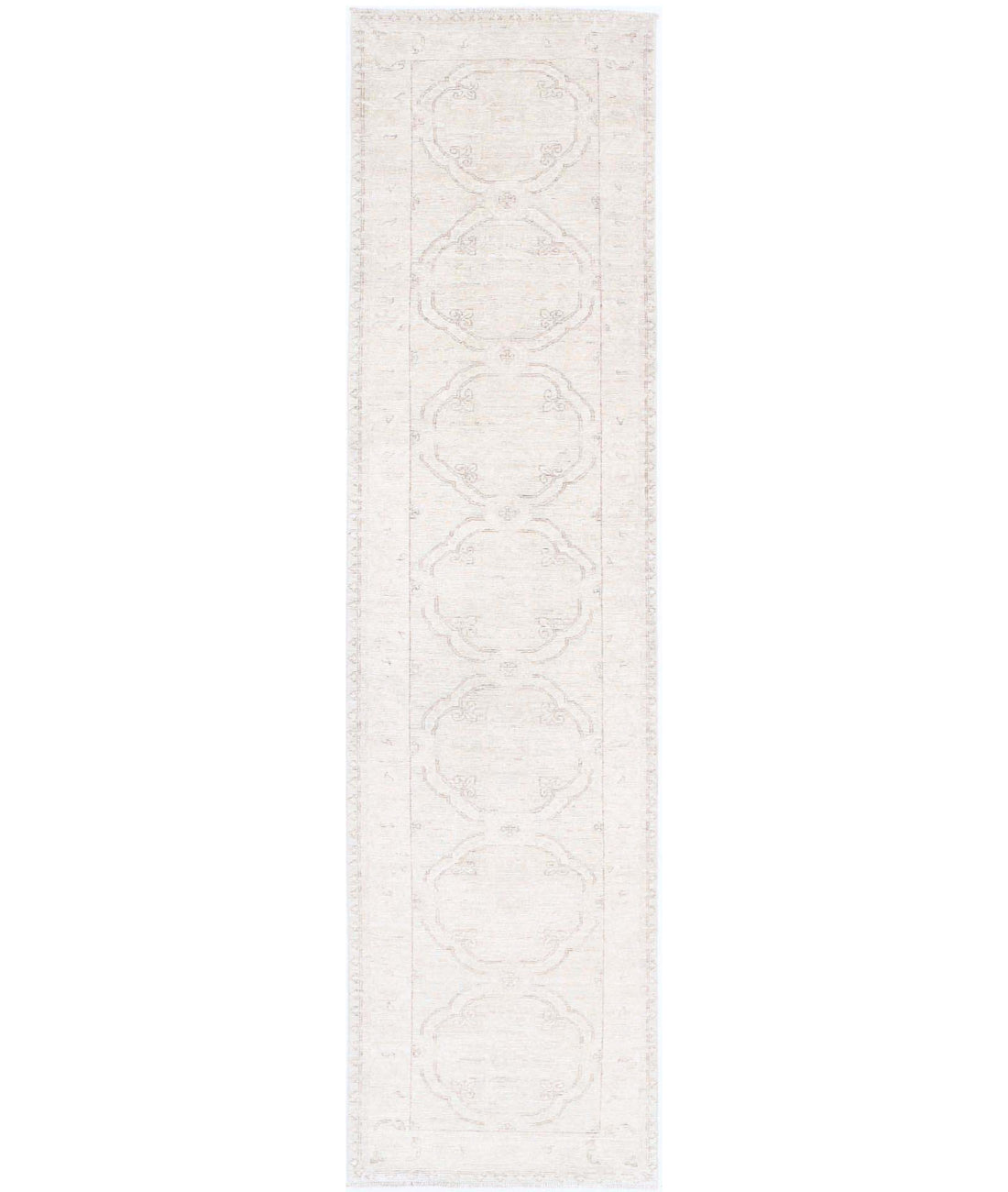 Serenity 2'4'' X 10'2'' Hand-Knotted Wool Rug 2'4'' x 10'2'' (70 X 305) / Ivory / Taupe