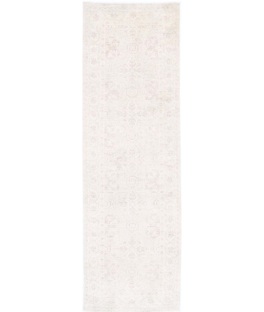 Serenity 3'0'' X 10'0'' Hand-Knotted Wool Rug 3'0'' x 10'0'' (90 X 300) / Ivory / Grey