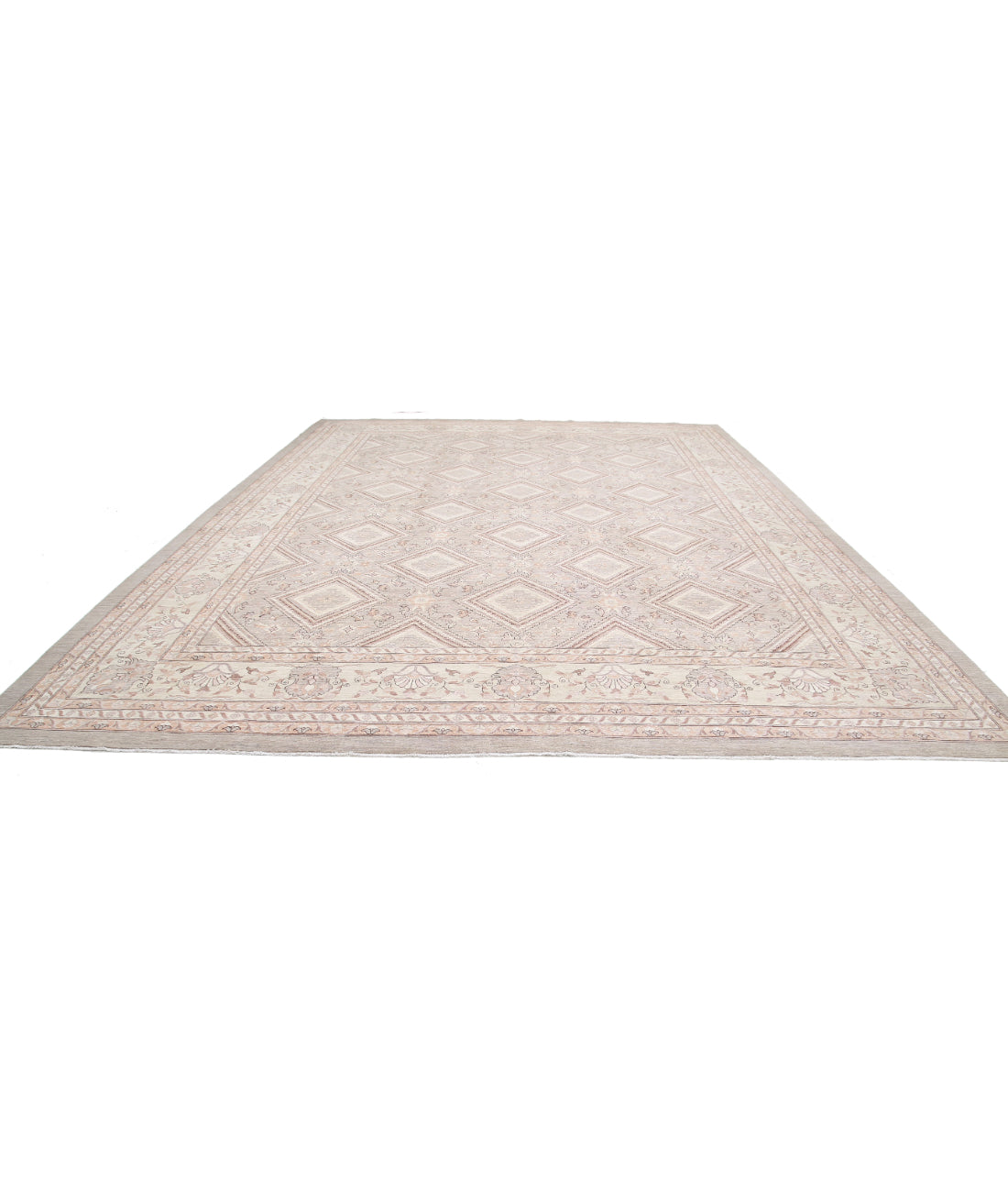 Serenity 13'4'' X 17'6'' Hand-Knotted Wool Rug 13'4'' x 17'6'' (400 X 525) / Grey / Ivory