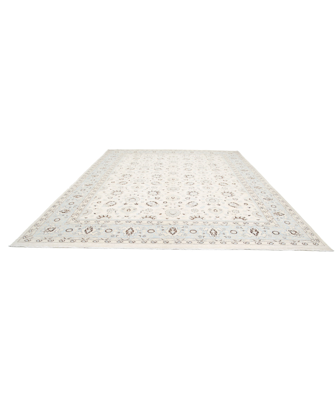 Serenity 11'8'' X 14'7'' Hand-Knotted Wool Rug 11'8'' x 14'7'' (350 X 438) / Ivory / Blue