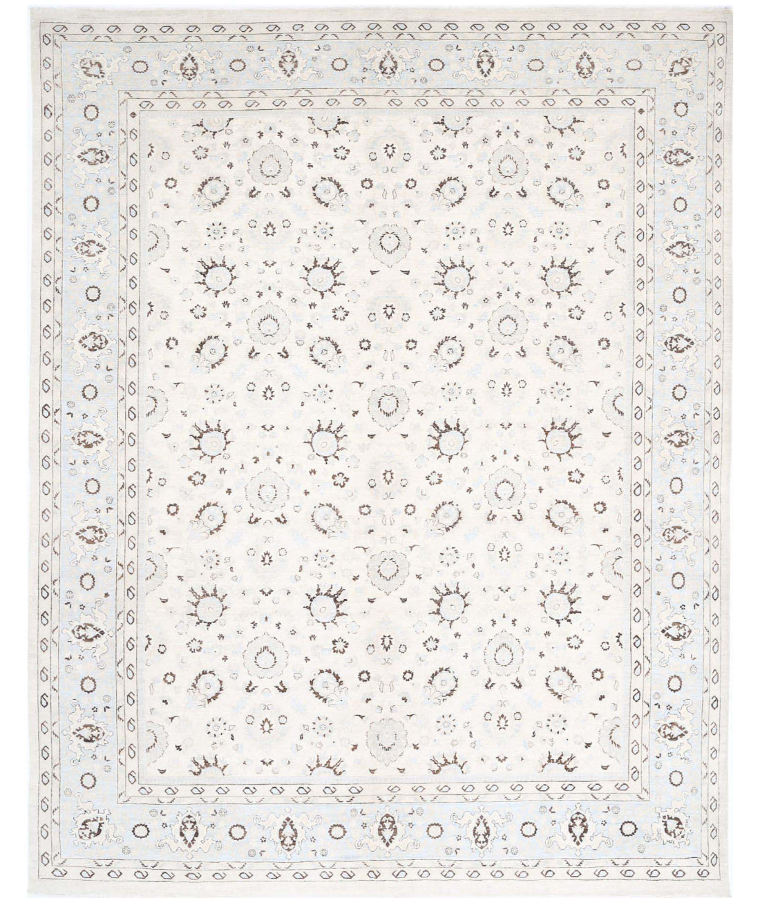 Serenity 11'8'' X 14'7'' Hand-Knotted Wool Rug 11'8'' x 14'7'' (350 X 438) / Ivory / Blue