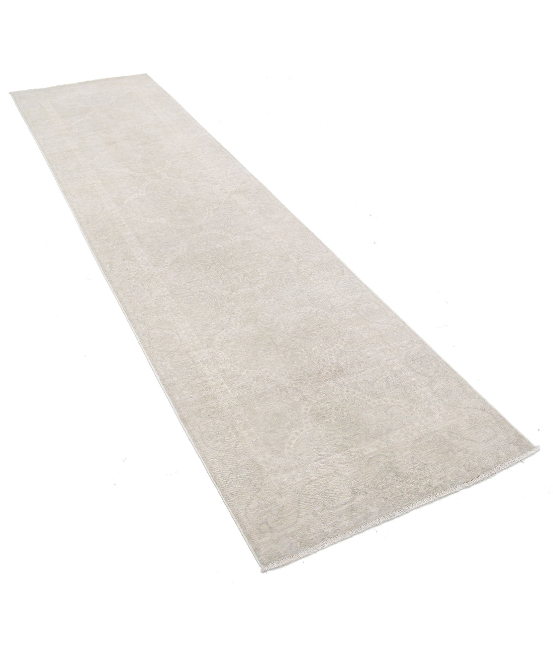 Serenity 2'9'' X 10'6'' Hand-Knotted Wool Rug 2'9'' x 10'6'' (83 X 315) / Grey / Ivory