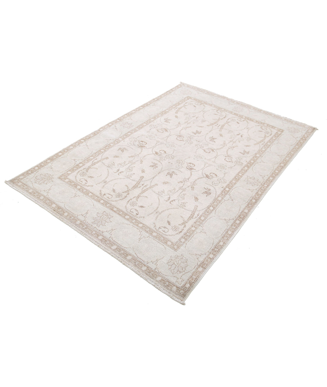 Serenity 4'3'' X 5'11'' Hand-Knotted Wool Rug 4'3'' x 5'11'' (128 X 178) / Ivory / Brown