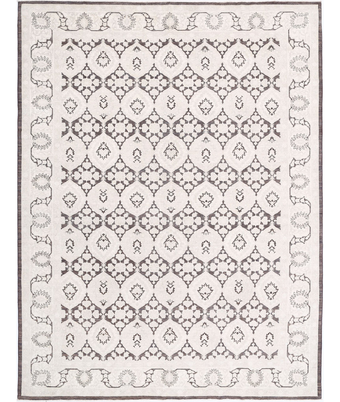 Serenity 8'11'' X 11'8'' Hand-Knotted Wool Rug 8'11'' x 11'8'' (268 X 350) / Brown / Ivory