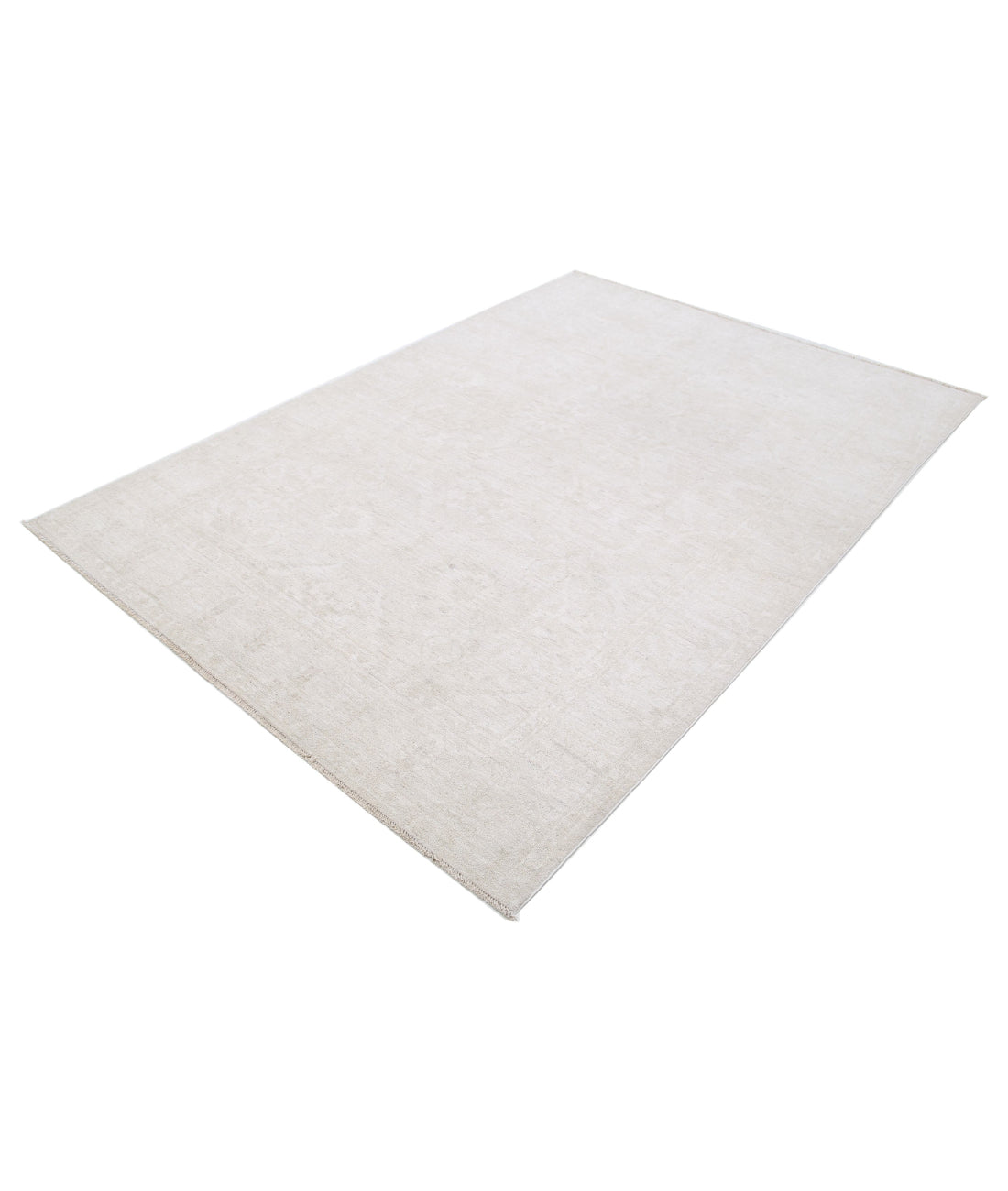 Serenity 5'9'' X 8'7'' Hand-Knotted Wool Rug 5'9'' x 8'7'' (173 X 258) / Ivory / Grey