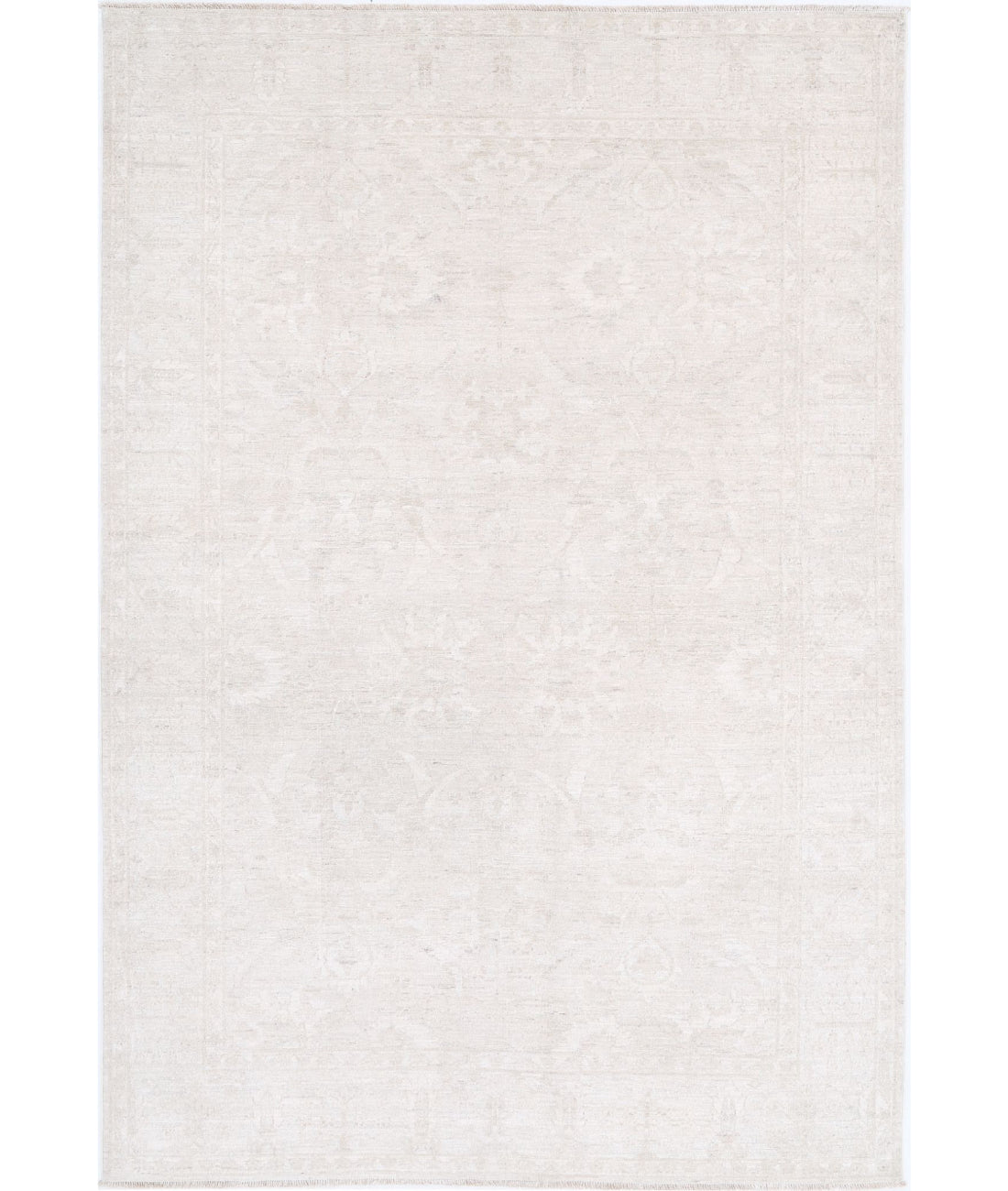 Serenity 5'9'' X 8'7'' Hand-Knotted Wool Rug 5'9'' x 8'7'' (173 X 258) / Ivory / Grey