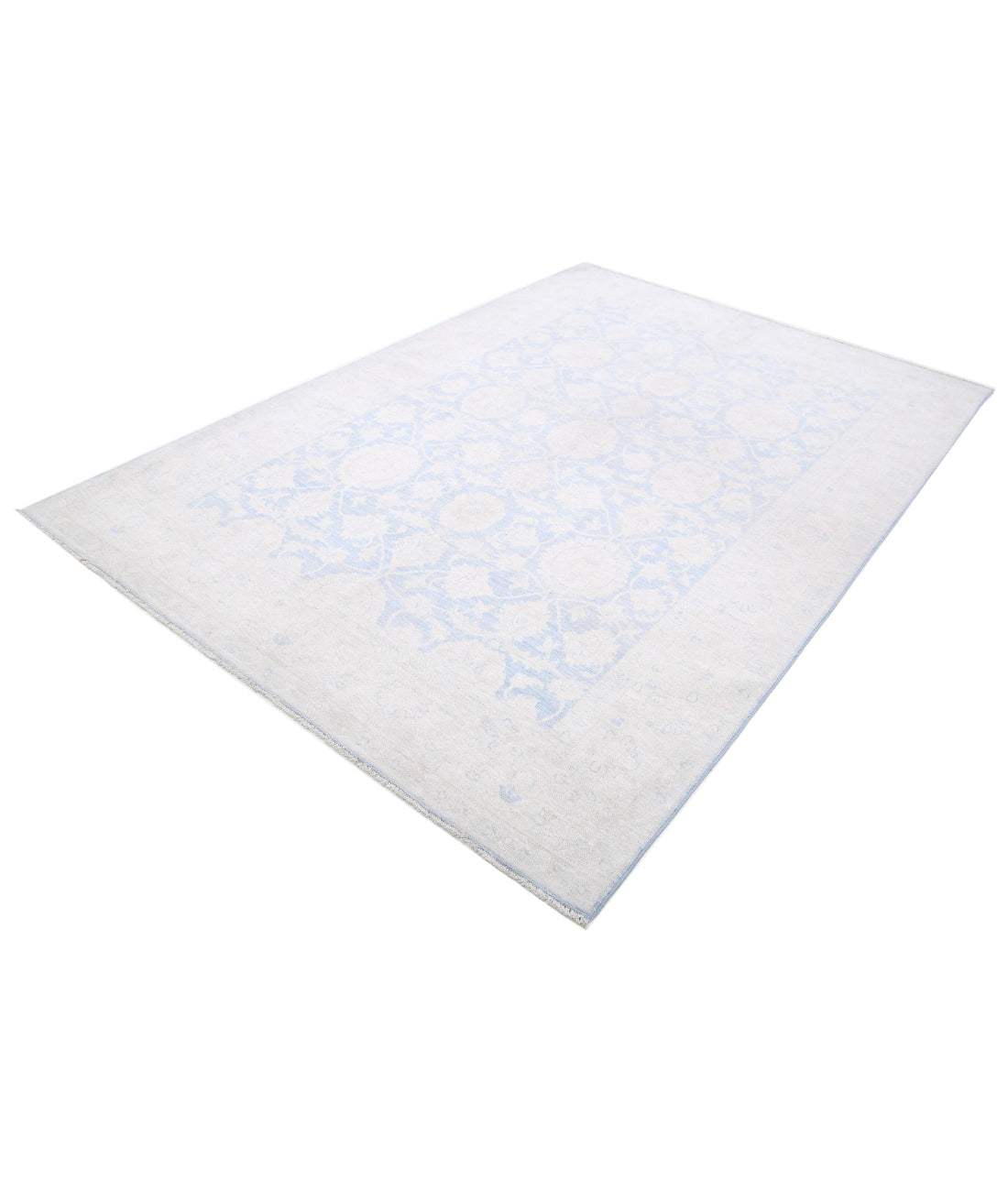 Serenity 6'0'' X 8'7'' Hand-Knotted Wool Rug 6'0'' x 8'7'' (180 X 258) / Blue / Ivory