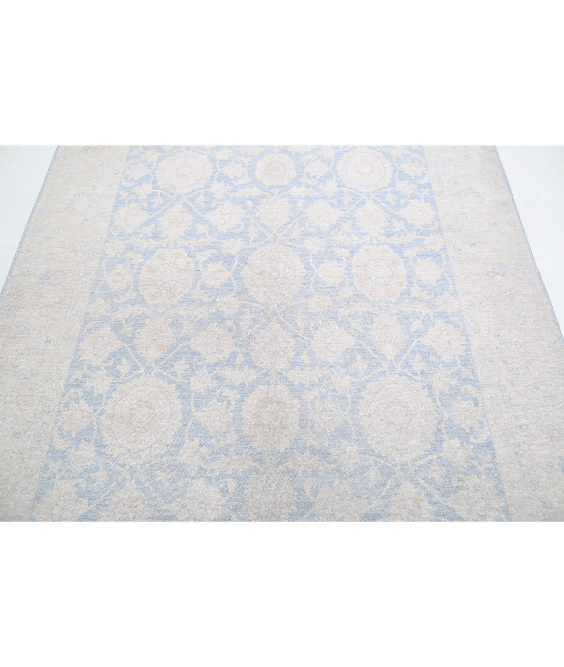 Serenity 6'0'' X 8'7'' Hand-Knotted Wool Rug 6'0'' x 8'7'' (180 X 258) / Blue / Ivory