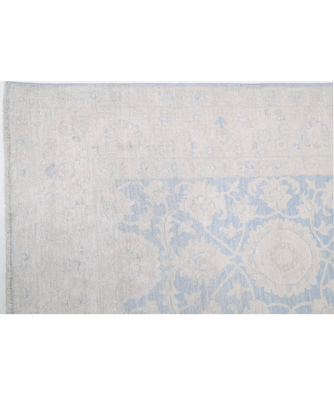 Serenity 6'0'' X 8'7'' Hand-Knotted Wool Rug 6'0'' x 8'7'' (180 X 258) / Blue / Ivory